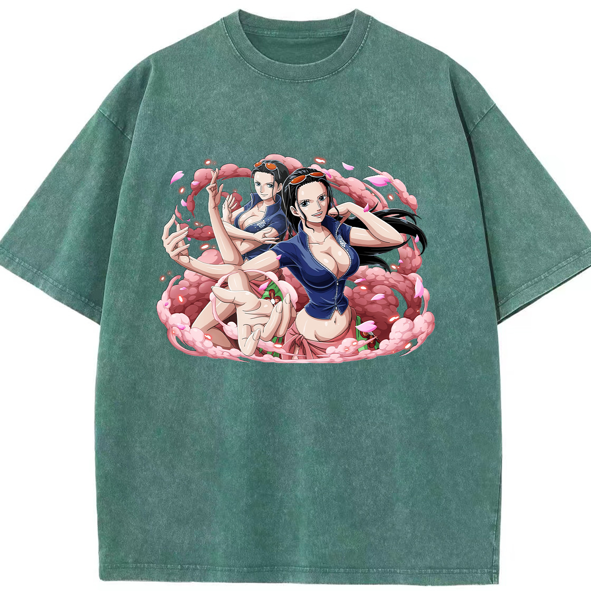 ワンピース ニコ・ロビン ONE PIECE Nico Robin 綿100% ヴィンテージ風 半袖Tシャツ（フロントプリント）